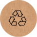 Foto aproximada do símbolo de reciclagem